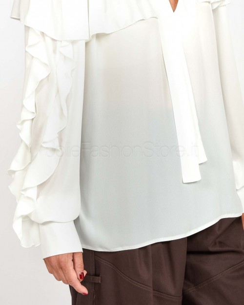 Actualee Camicia Bianca con Volant e Fiocco  15157 BIANCO