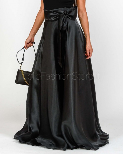 Alessandro Legora Gonna Lunga in Organza  AT304 NERO