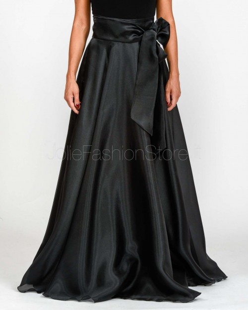 Alessandro Legora Gonna Lunga in Organza  AT304 NERO
