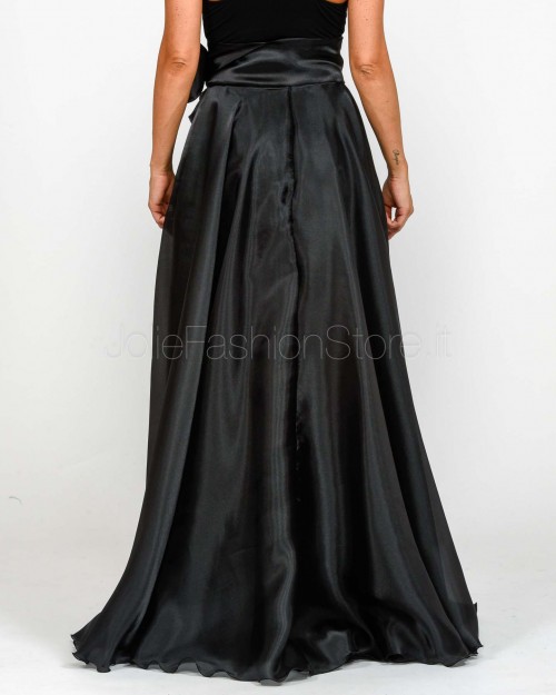 Alessandro Legora Gonna Lunga in Organza  AT304 NERO