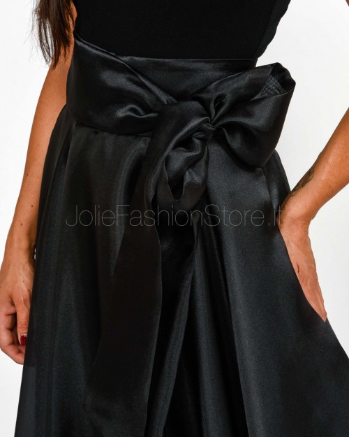 Alessandro Legora Gonna Lunga in Organza  AT304 NERO