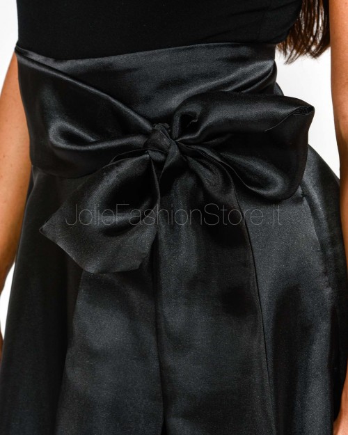 Alessandro Legora Gonna Lunga in Organza  AT304 NERO