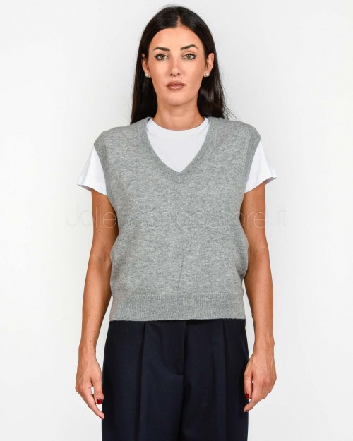 Not Shy Gilet Scollo a V Grigio Modello Elsie  ELSIE GRIS CHINE