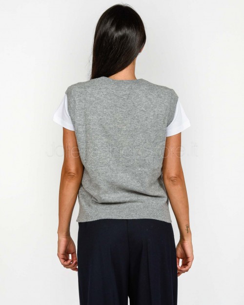 Not Shy Gilet Scollo a V Grigio Modello Elsie  ELSIE GRIS CHINE
