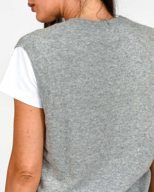 Not Shy Gilet Scollo a V Grigio Modello Elsie  ELSIE GRIS CHINE