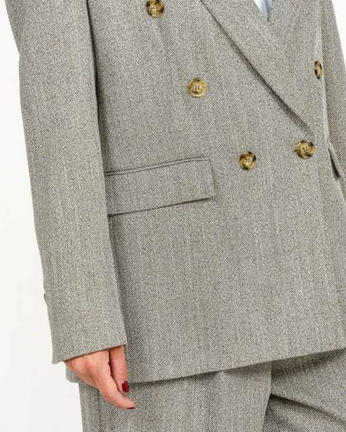 Jacqueur Beige Double Breasted Jacket  GDP01 0703 IBIS B.
