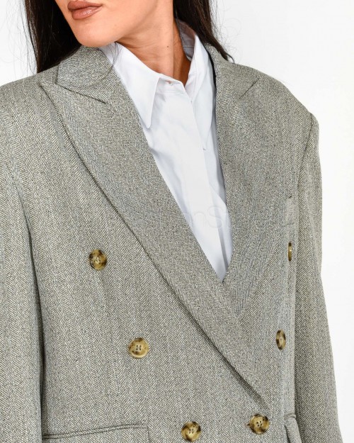 Jacqueur Beige Double Breasted Jacket  GDP01 0703 IBIS B.