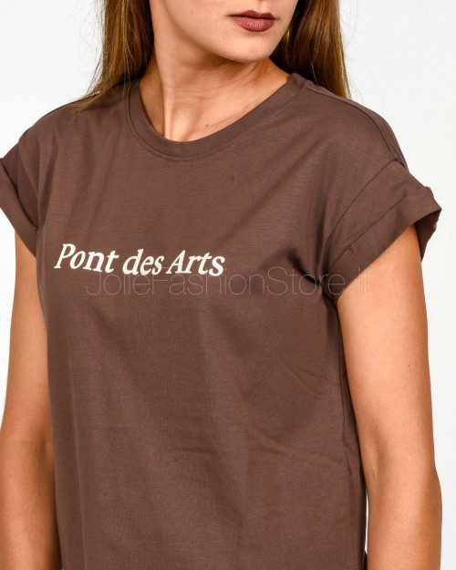 Grace & Mila T-Shirt “Pont des Arts” Marrone  SORENTINO CHATAIGNA