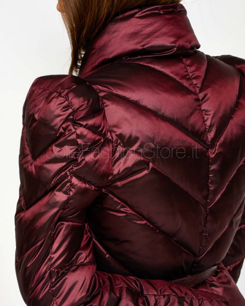 Elisabetta Franchi Piumino in Tessuto Vela con Baschina Merlot  PI89Z56E2 EA4