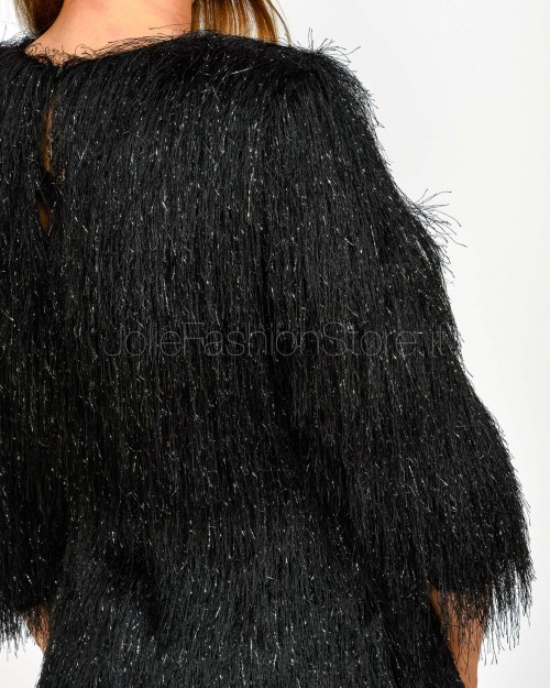 Actualee Abito Frange Lurex Nero  LX1230 NERO