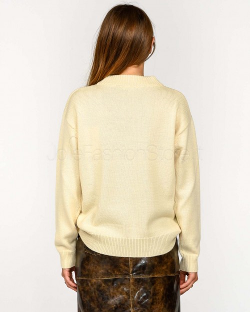 Patrizia Pepe Maglione Girocollo con Logo Natural Dust  8K0335 K282 W402