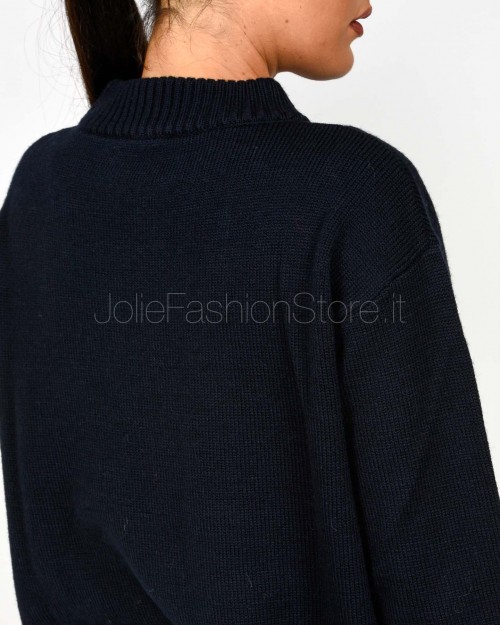 Patrizia Pepe Maglione Girocollo con Logo Navy  8K0335 K282 C789