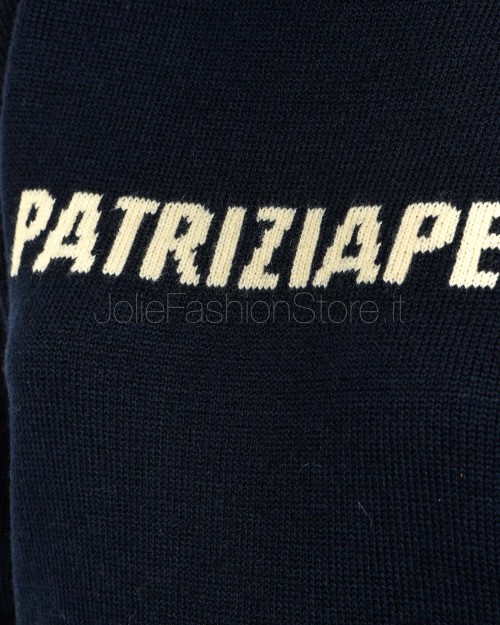 Patrizia Pepe Maglione Girocollo con Logo Navy  8K0335 K282 C789