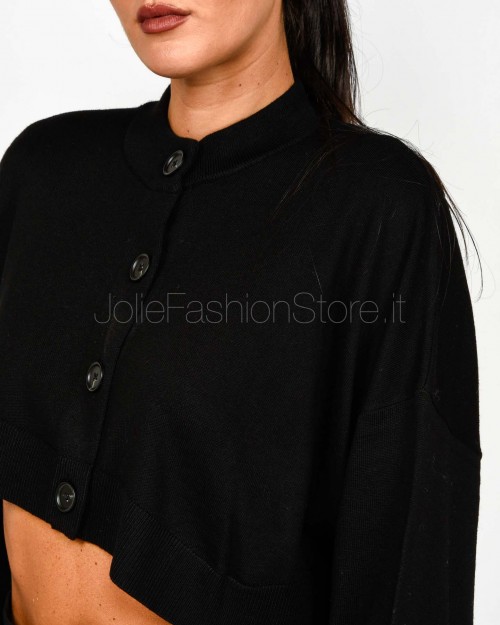 Meimeij Cardigan Crop Nero  M5FZ09 100