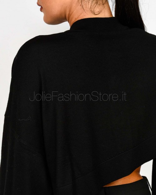 Meimeij Cardigan Crop Nero  M5FZ09 100