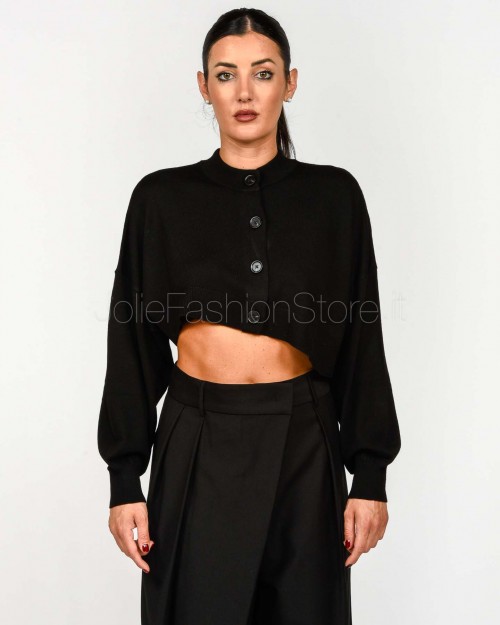 Meimeij Cardigan Crop Nero  M5FZ09 100