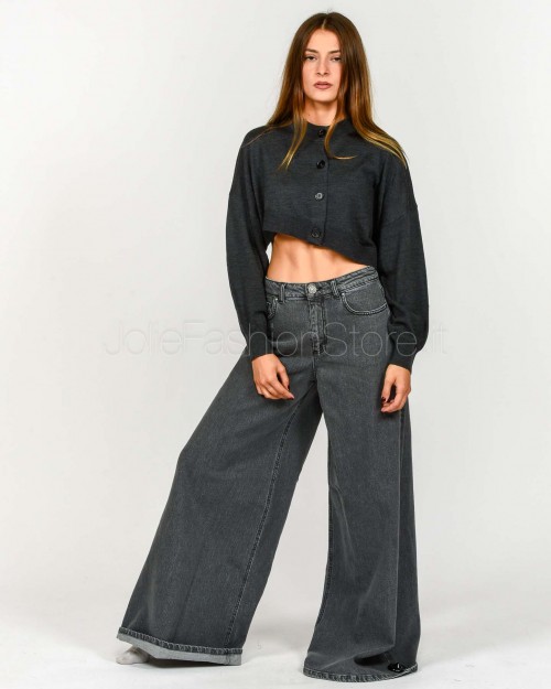 Meimeij Cardigan Crop Storm Grey  M5FZ09 783