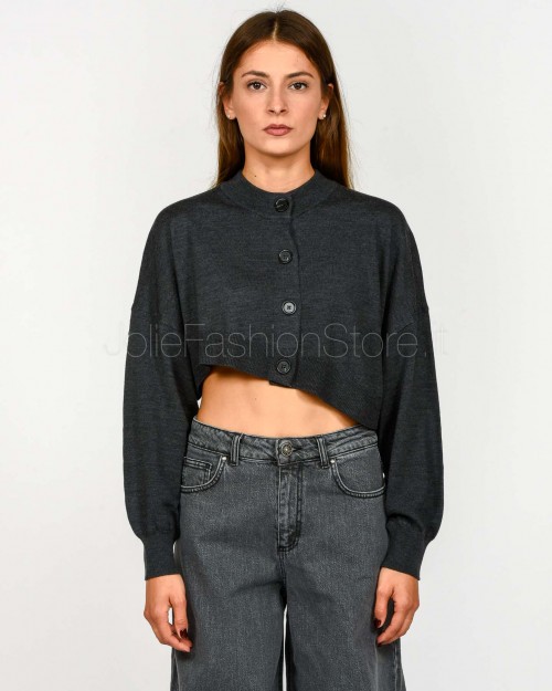 Meimeij Cardigan Crop Storm Grey  M5FZ09 783