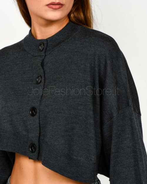 Meimeij Cardigan Crop Storm Grey  M5FZ09 783