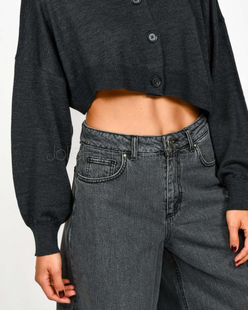 Meimeij Cardigan Crop Storm Grey  M5FZ09 783