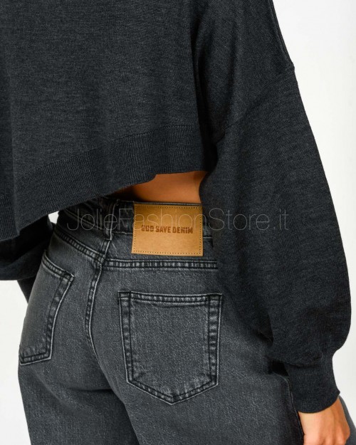 Meimeij Cardigan Crop Storm Grey  M5FZ09 783