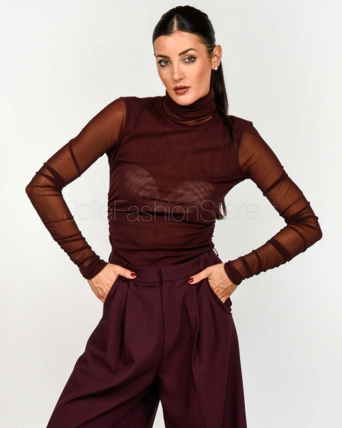 Meimeij Maglia Collo Alto Borgogna