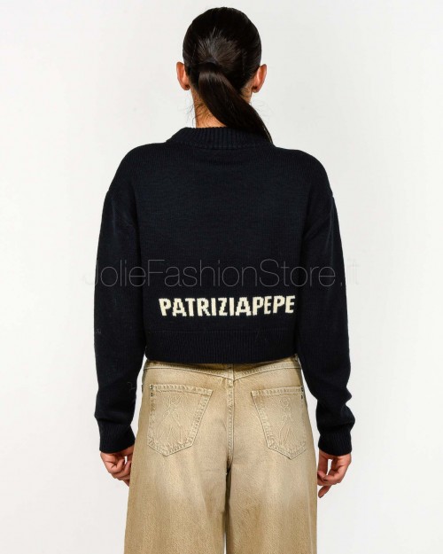 Patrizia Pepe Maglione Crop Navy  8K0336 K282 C789