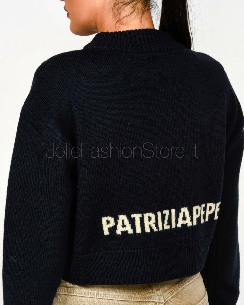 Patrizia Pepe Maglione Crop Navy  8K0336 K282 C789