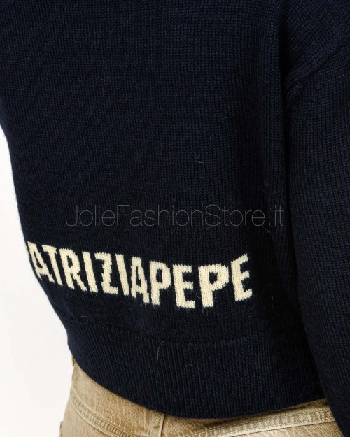 Patrizia Pepe Maglione Crop Navy  8K0336 K282 C789