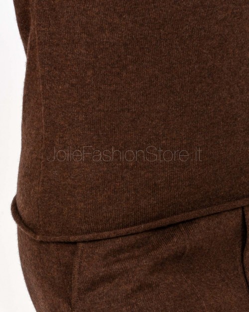 Not Shy Maglia Maniche Corte in Cashmere Marrone Modello Madaleine  MADALEINE COFFEE