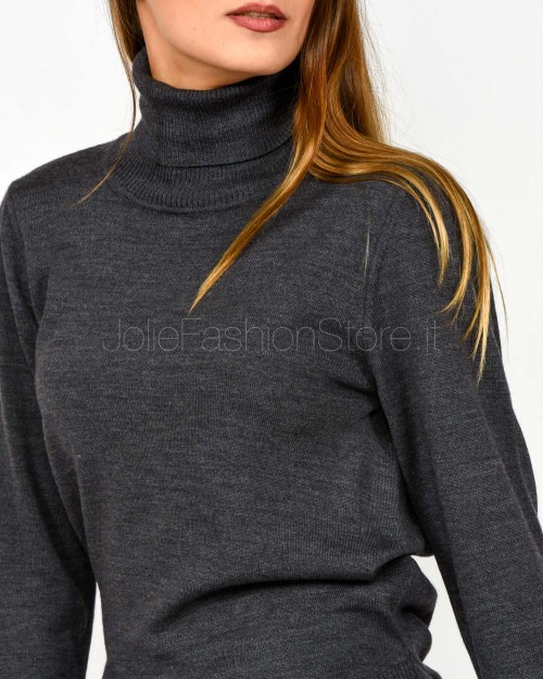 Meimeij Maglia Dolcevita in Lana Vergine Gradino  M5FZ51 861