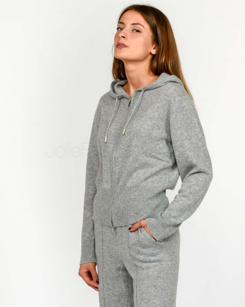 Not Shy Felpa con Cappuccio in Cashmere Grigio Modello Zora