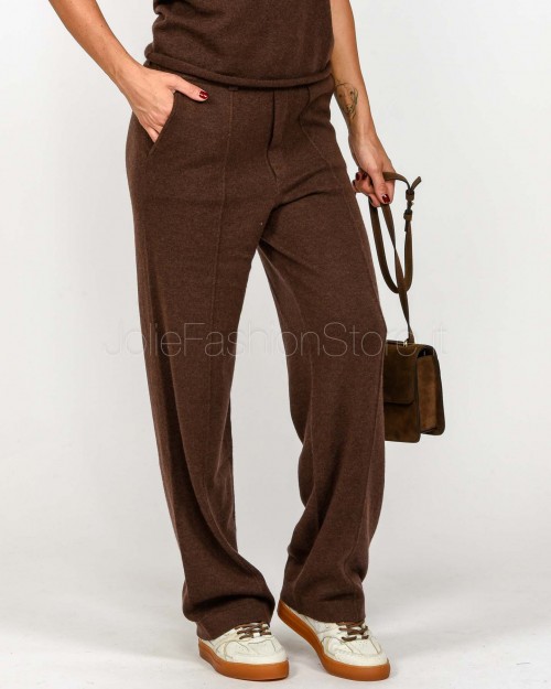Not Shy Pantalone in Cashmere Coffee Modello Eliana