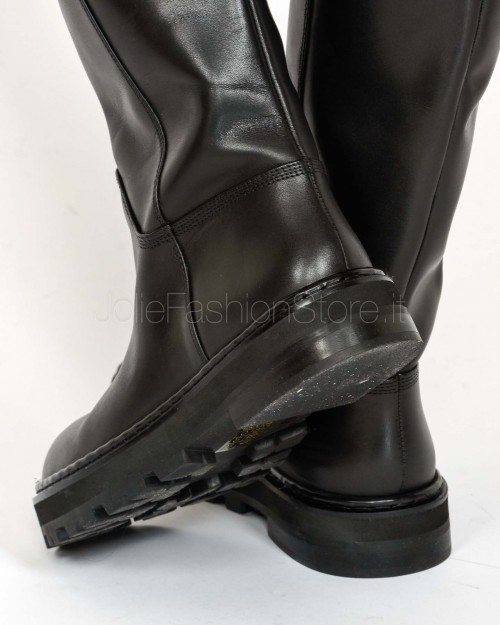 Patrizia Pepe Stivali in Pelle Nero Dettaglio Silver  8Y0135 L048 FB30