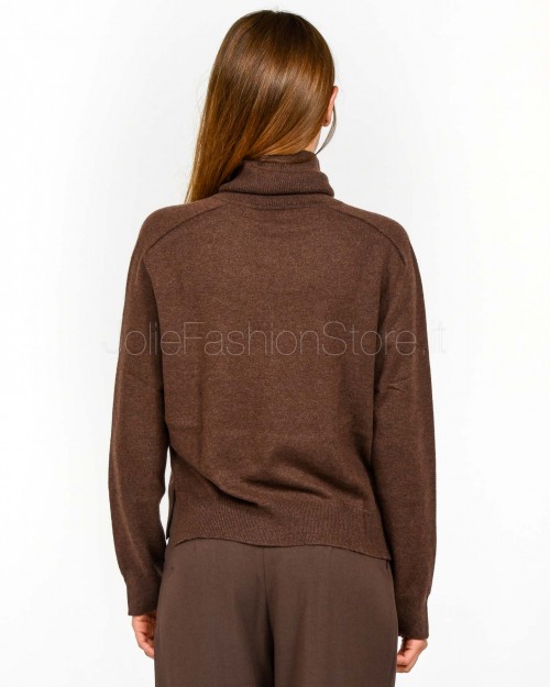 Not Shy Maglione Collo Alto Coffee in Cashmere Modello Pola  POLA AH25 COFFEE