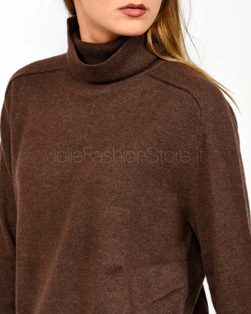Not Shy Maglione Collo Alto Coffee in Cashmere Modello Pola  POLA AH25 COFFEE
