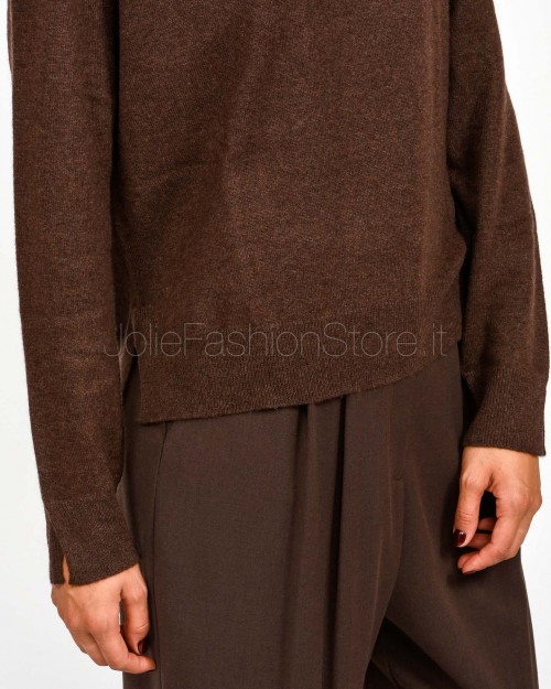 Not Shy Maglione Collo Alto Coffee in Cashmere Modello Pola  POLA AH25 COFFEE