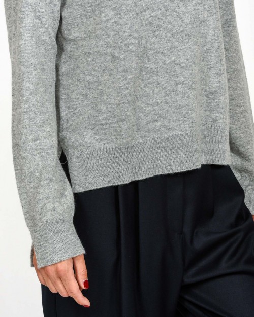 Not Shy Maglione Collo Alto Grigio in Cashmere Modello Pola  POLA AH25 GRIS CHINE