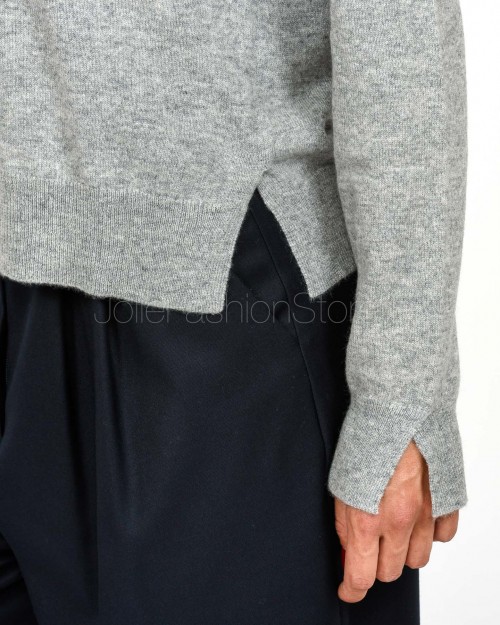 Not Shy Maglione Collo Alto Grigio in Cashmere Modello Pola  POLA AH25 GRIS CHINE