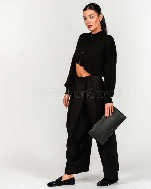 Meimeij Pantalone Gamba Larga Nero  M5IN00 100