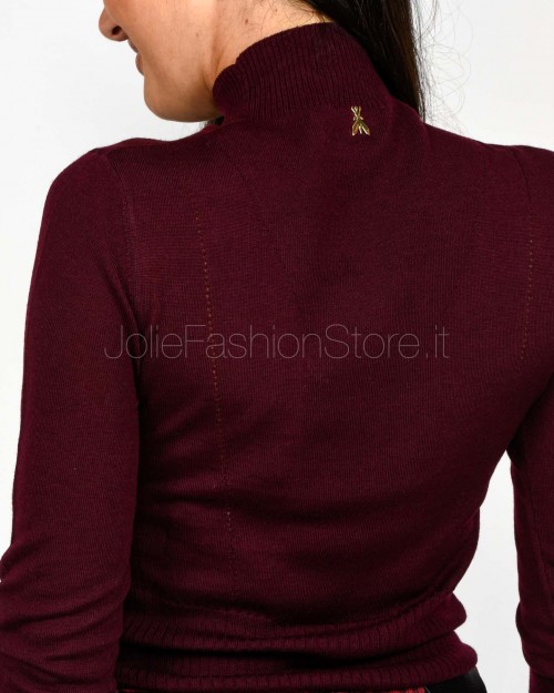 Patrizia Pepe Maglia Collo Alto In Lana Purple Red  8K0333 KM36 M536