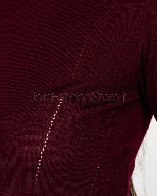 Patrizia Pepe Maglia Collo Alto In Lana Purple Red  8K0333 KM36 M536