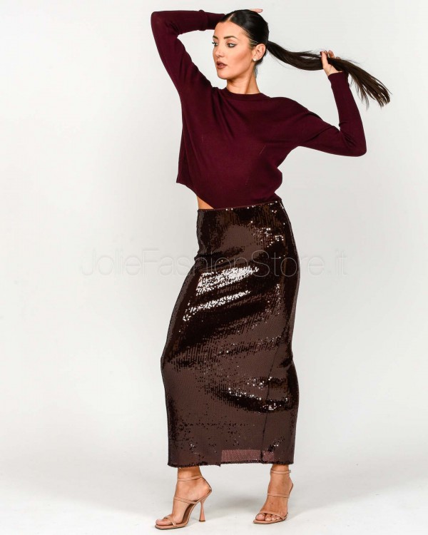 Patrizia Pepe Maglia Girocollo In Lana Purple Red  8K0334 KM36 M536