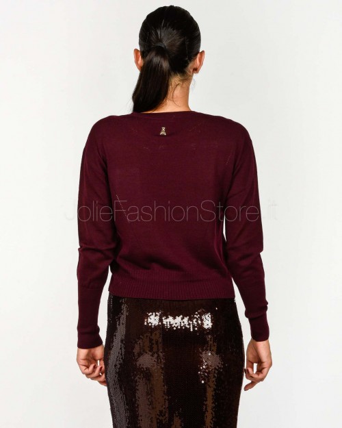Patrizia Pepe Maglia Girocollo In Lana Purple Red  8K0334 KM36 M536