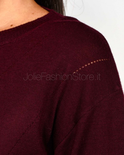 Patrizia Pepe Maglia Girocollo In Lana Purple Red  8K0334 KM36 M536