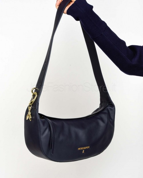 Patrizia Pepe Borsa New Moon Media in Pelle con Tracolla Evening Blue  8B0274 L164 CA67