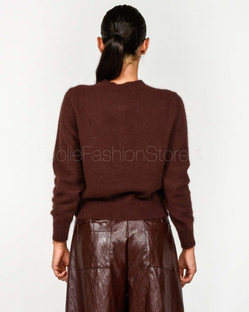 Solo Tre Cardigan Misto Lana Girocollo Fondente  M3F0082 FU 69S FONDENTE