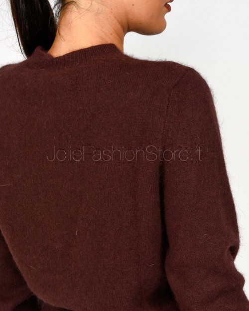 Solo Tre Cardigan Misto Lana Girocollo Fondente  M3F0082 FU 69S FONDENTE