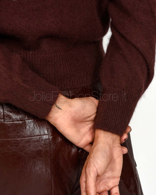 Solo Tre Cardigan Misto Lana Girocollo Fondente  M3F0082 FU 69S FONDENTE