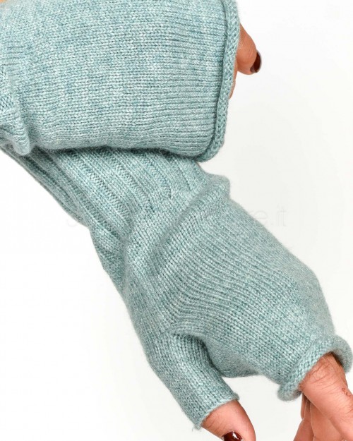 Not Shy Guanti Senza Dita in Cashmere Azzurro Modello Alexine  ALEXINE AQUAMARINE